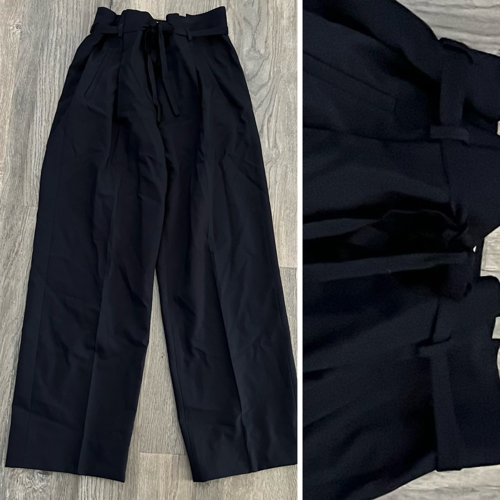 & Other Stories Navy Paper Bag Waist Trousers